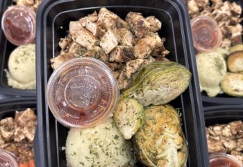 Blackened Chicken Breast w/ Hot Honey Dipping Sauce, Sweet Mashed Potatoes