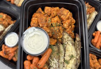 Buffalo Chicken w/ Parmesan Potatoes, Ranch Dipping Sauce