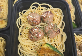 Chicken Teriyaki Meatballs w/ Spaghetti Pasta