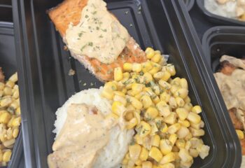 Wild Caught Salmon W/ Mashed Potatoes, Sundried Tomato Cream Sauce
