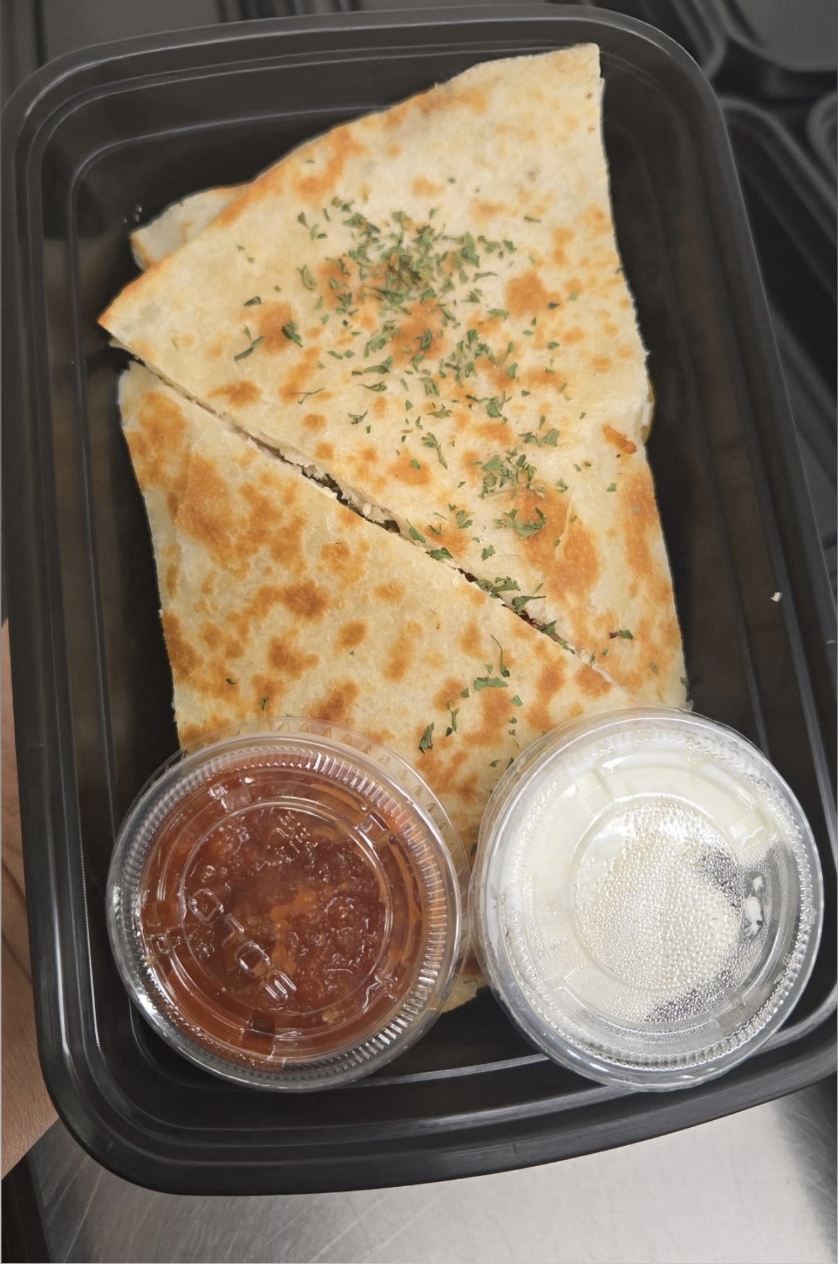 Chicken Quesadilla W/ Sour Cream & Salsa