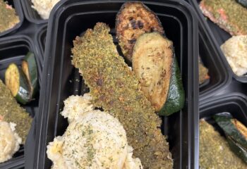 Baked Pesto Crusted Salmon (Wild Caught) w/ Parmesan Risotto