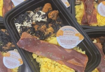 Cookies And Cream French Toast Bake W/ Eggs & Turkey Bacon